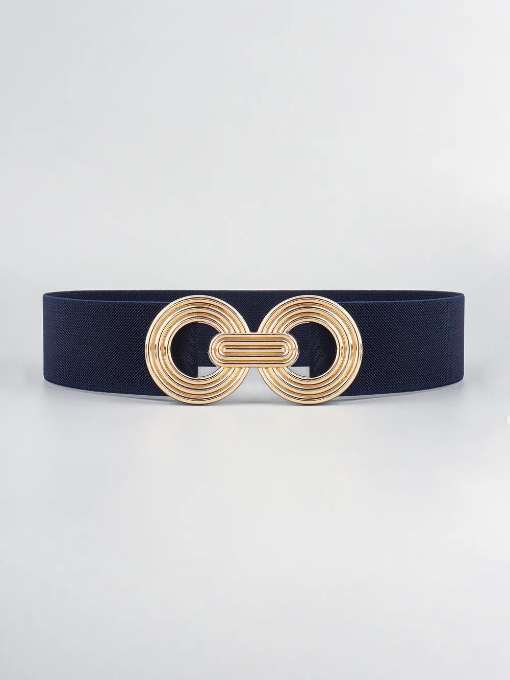 Geometric Buckle Elastic Wide Belt