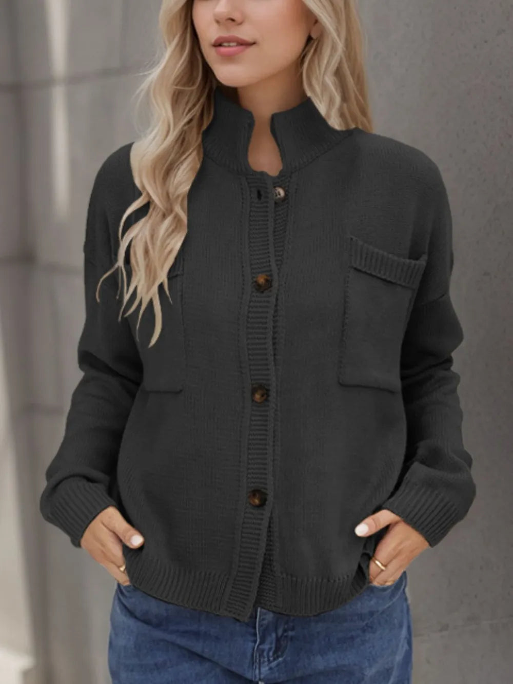 Button Up Long Sleeve Cardigan