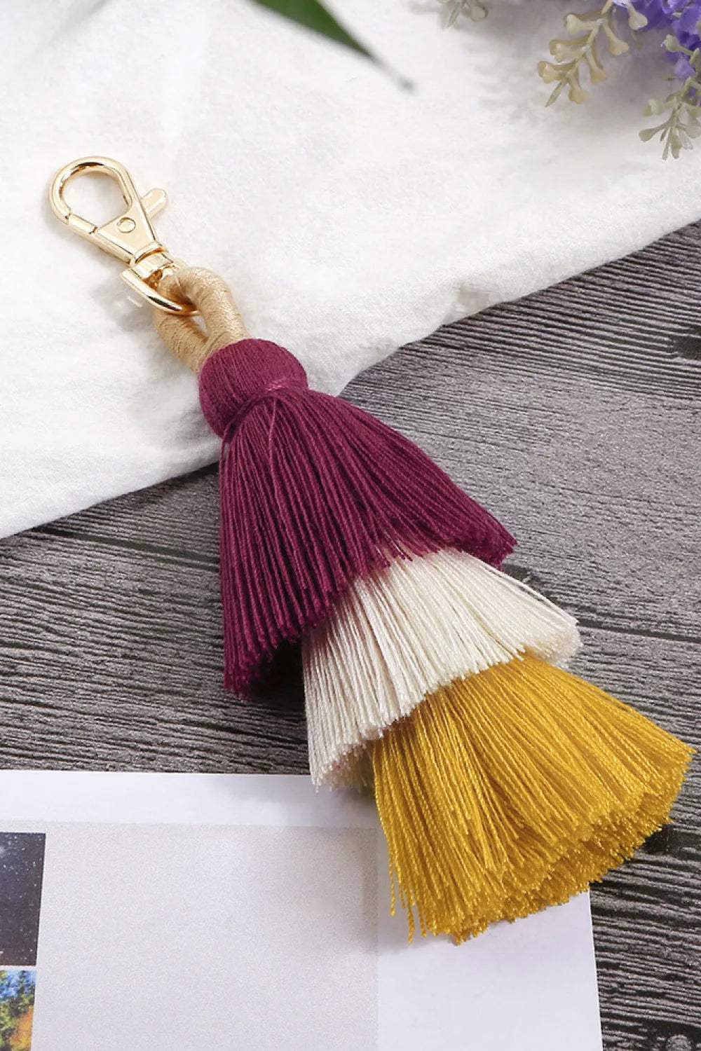 Layered Tassel Keychain