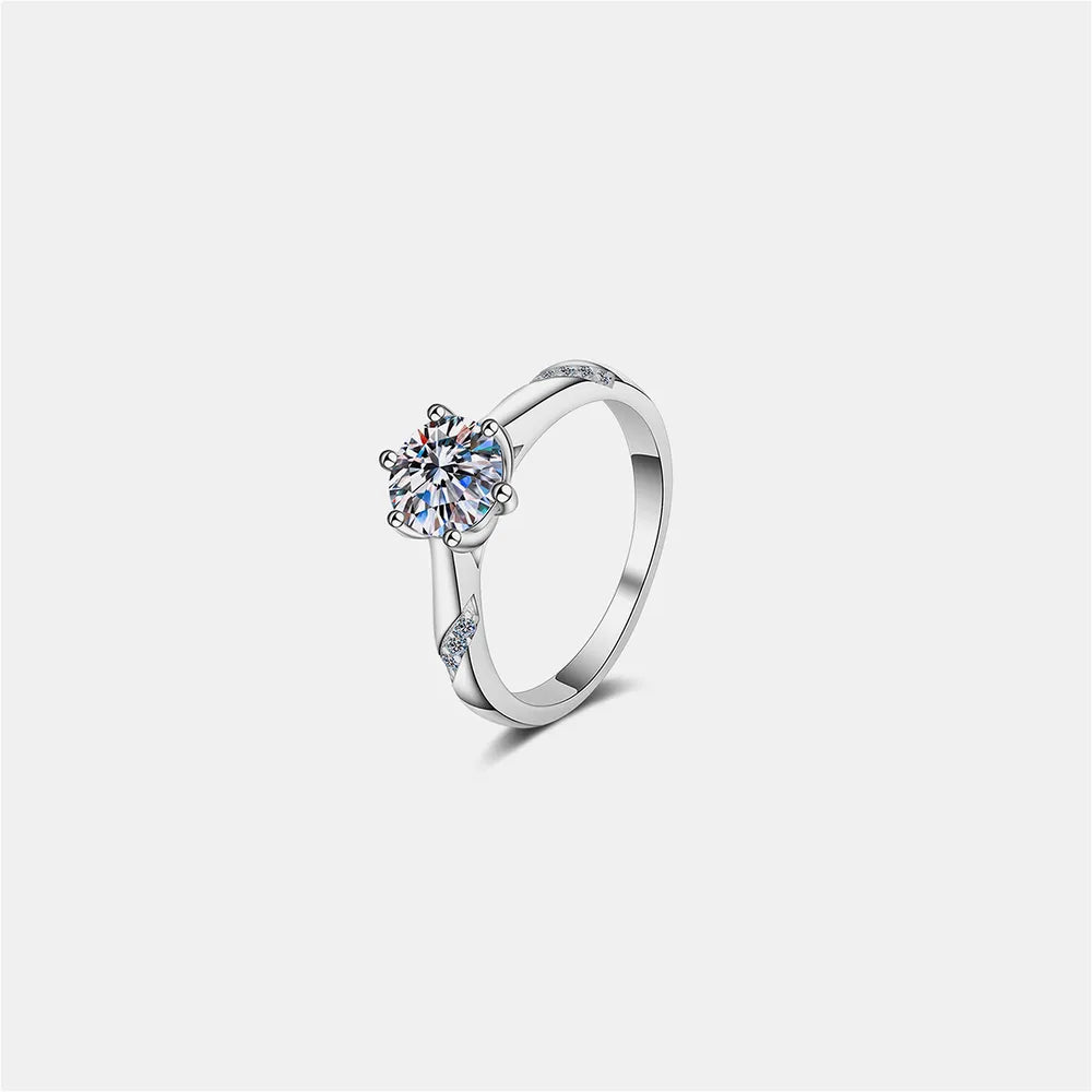 1 Carat Moissanite 925 Sterling Silver Ring