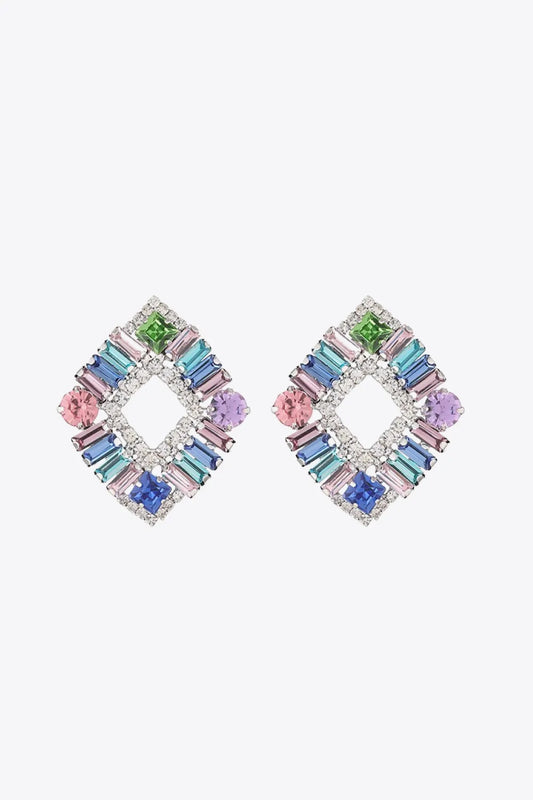 Multicolored Glass Stone Earrings