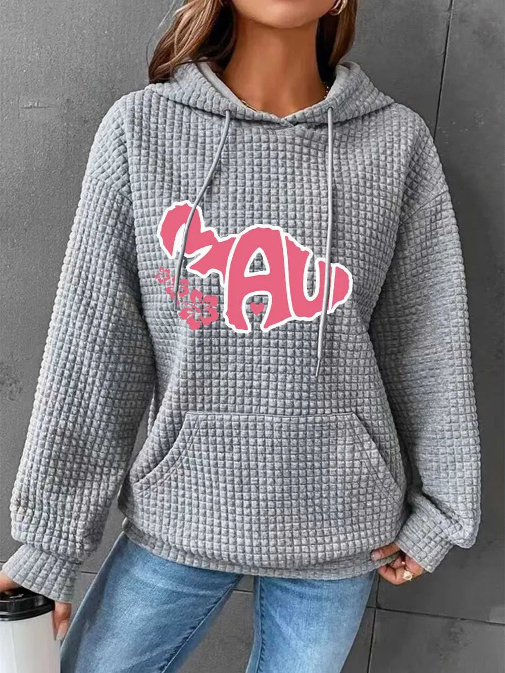 Full Size MAUI Graphic Drawstring Hoodie with Pocket