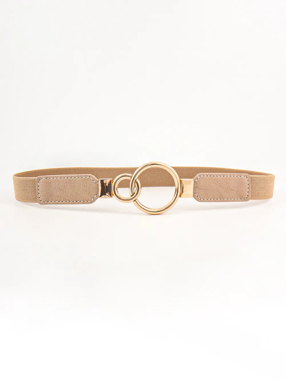 Double Ring Buckle Elastic PU Belt