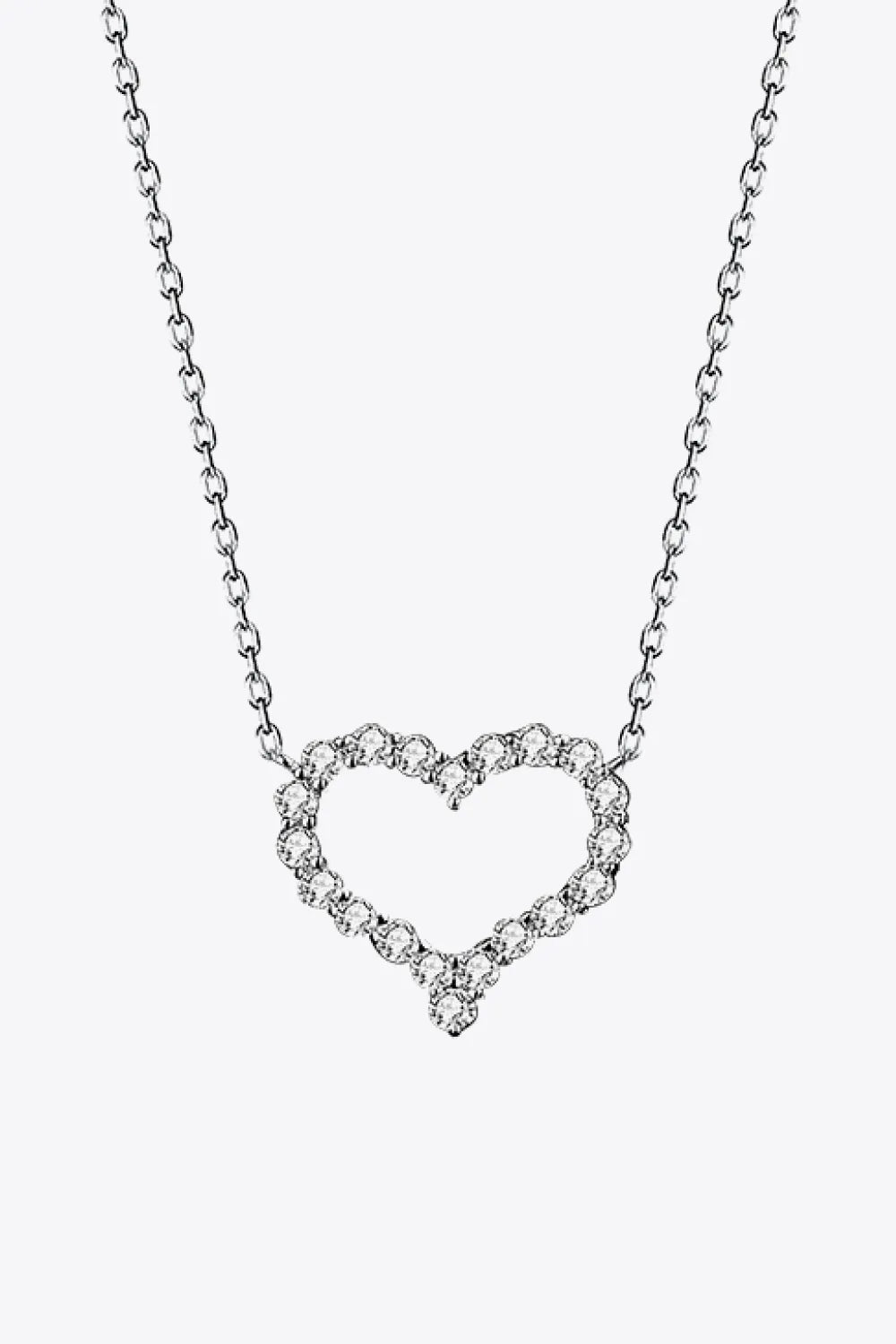 1 Carat Moissanite Heart Pendant Chain-Link Necklace