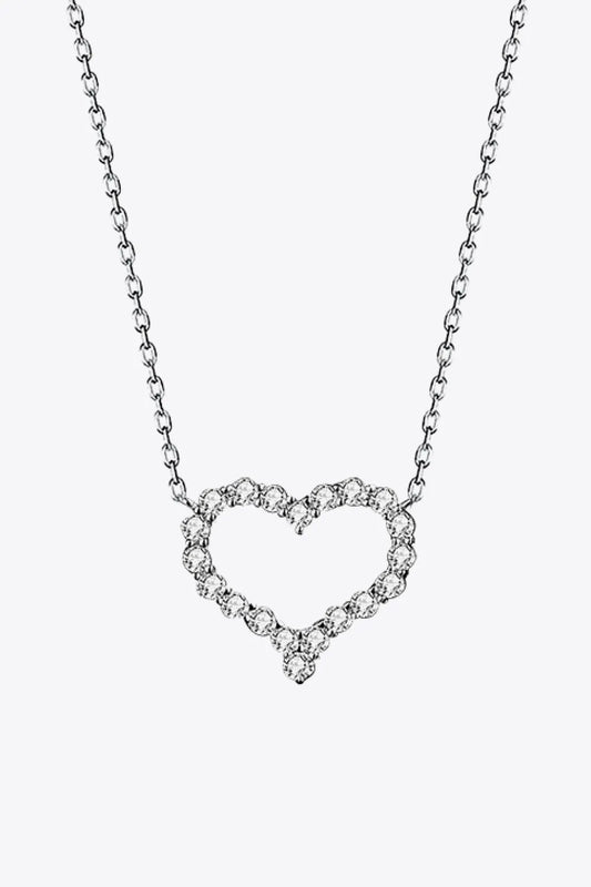 1 Carat Moissanite Heart Pendant Chain-Link Necklace