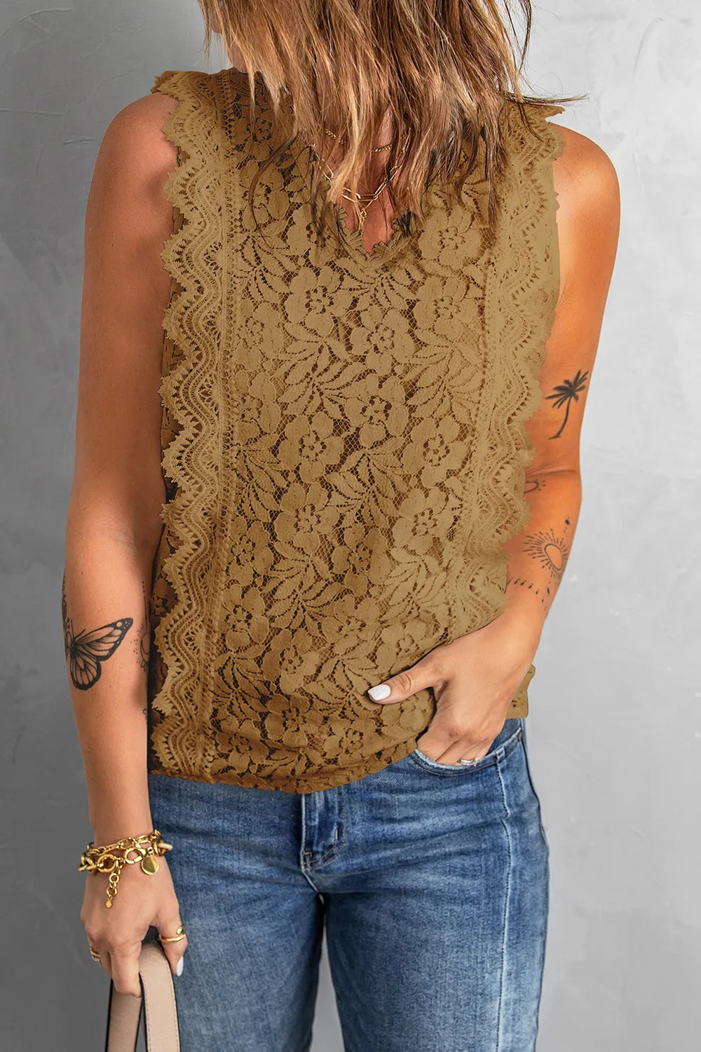 Lace V-Neck Tank