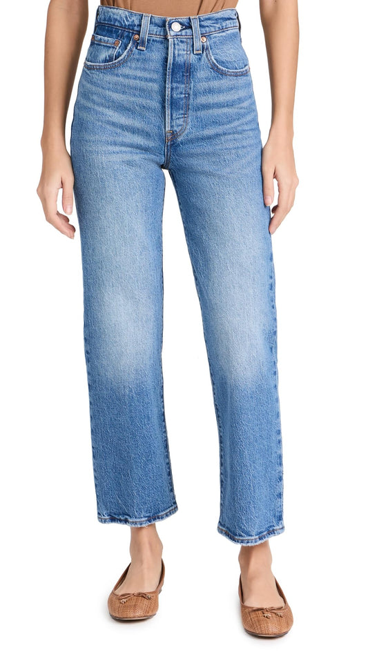 Levi's Women's Premium Ribcage Straight Ankle Jeans, Dance Around, 27