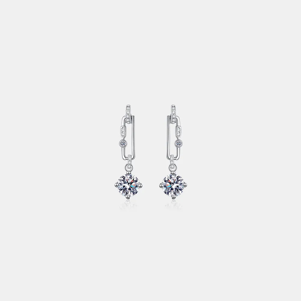 2 Carat Moissanite 925 Sterling Silver Earrings