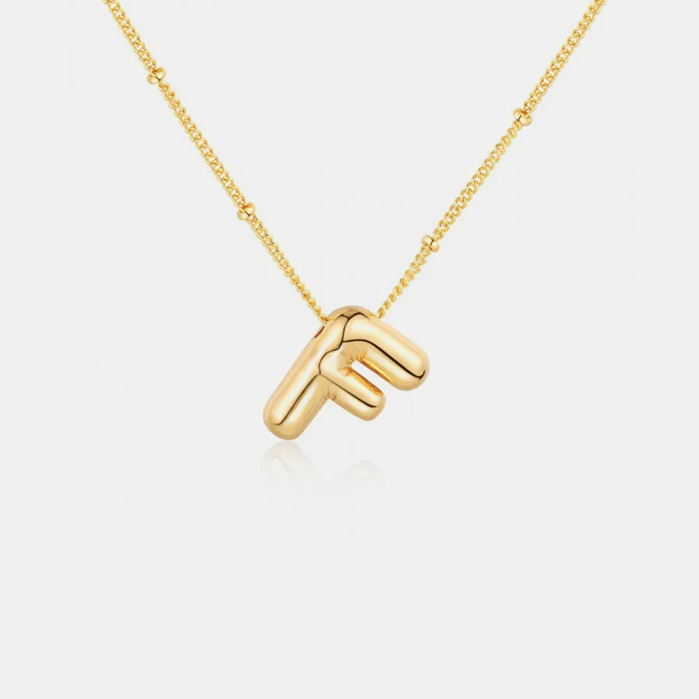 Gold-Plated Bubble Initial Necklace