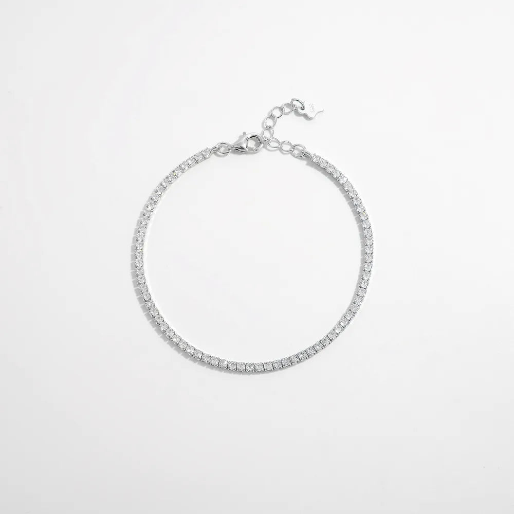 925 Sterling Silver Inlaid Zircon Bracelet