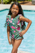 Marina West Swim Bring Me Flowers V-Neck One Piece Swimsuit In Sage