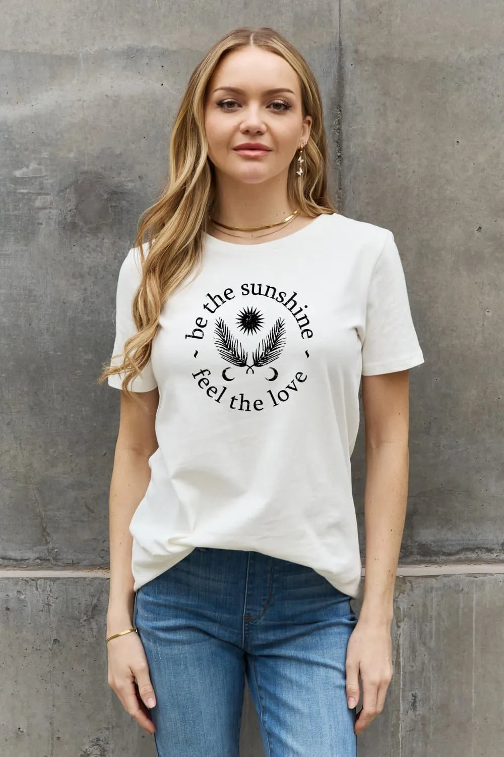 Simply Love Simply Love Full Size BE THE SUNSHINE FEEL THE LOVE Graphic Cotton Tee