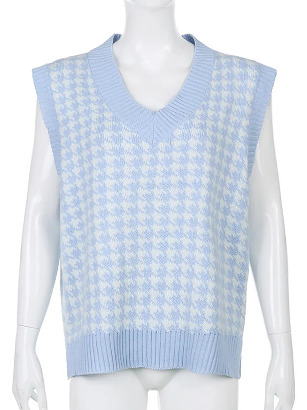 Houndstooth V-Neck Sweater Vest