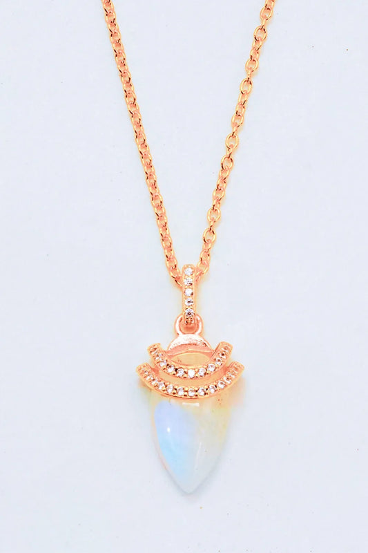 18K Gold-Plated Moonstone Pendant Necklace