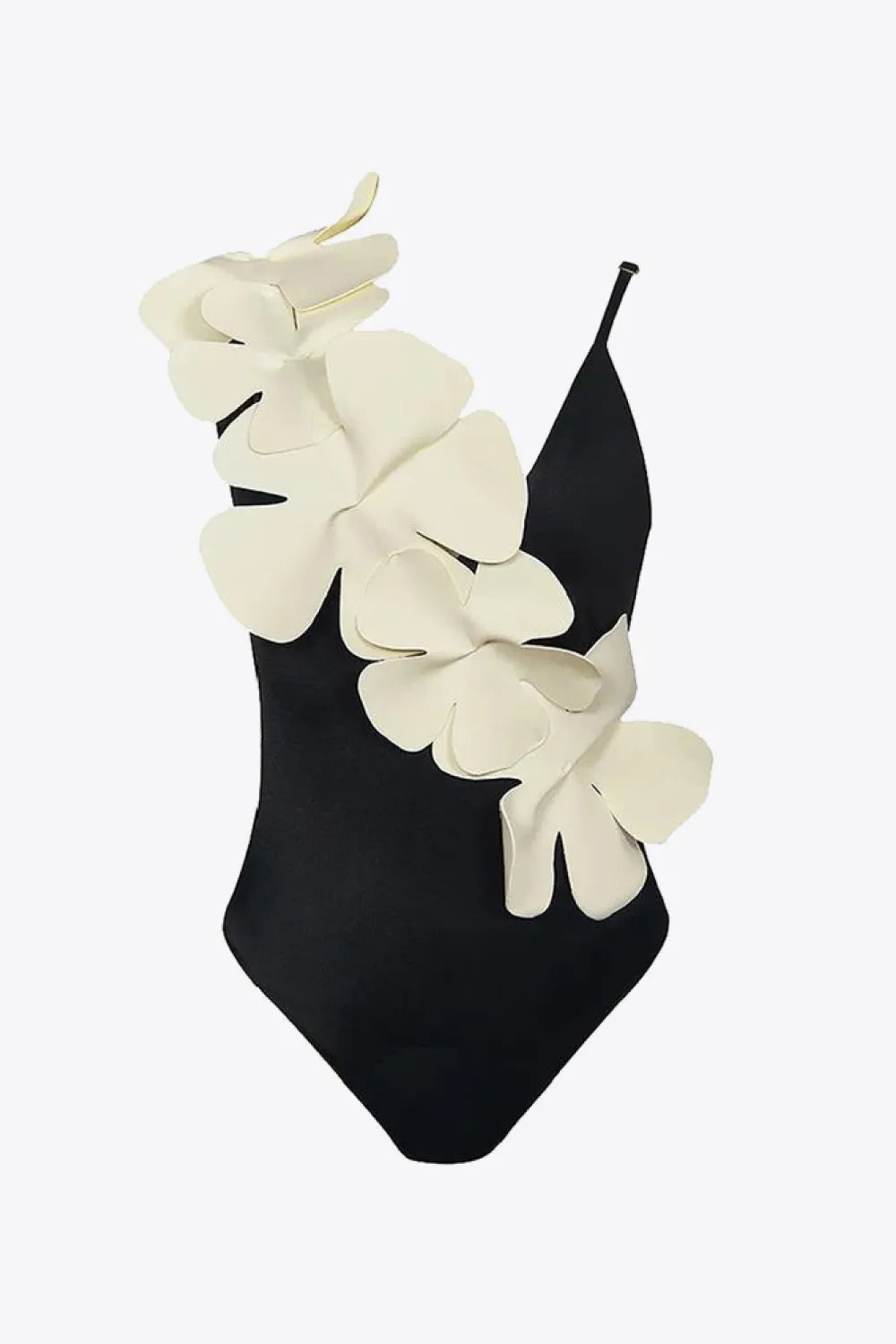 Flower Contrast One-Piece Swimsuit