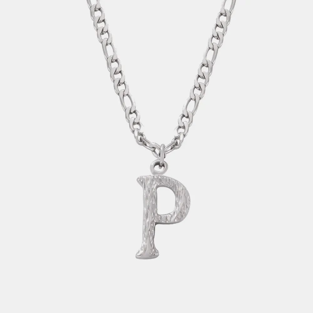 Titanium Steel Letter Pendant Necklace