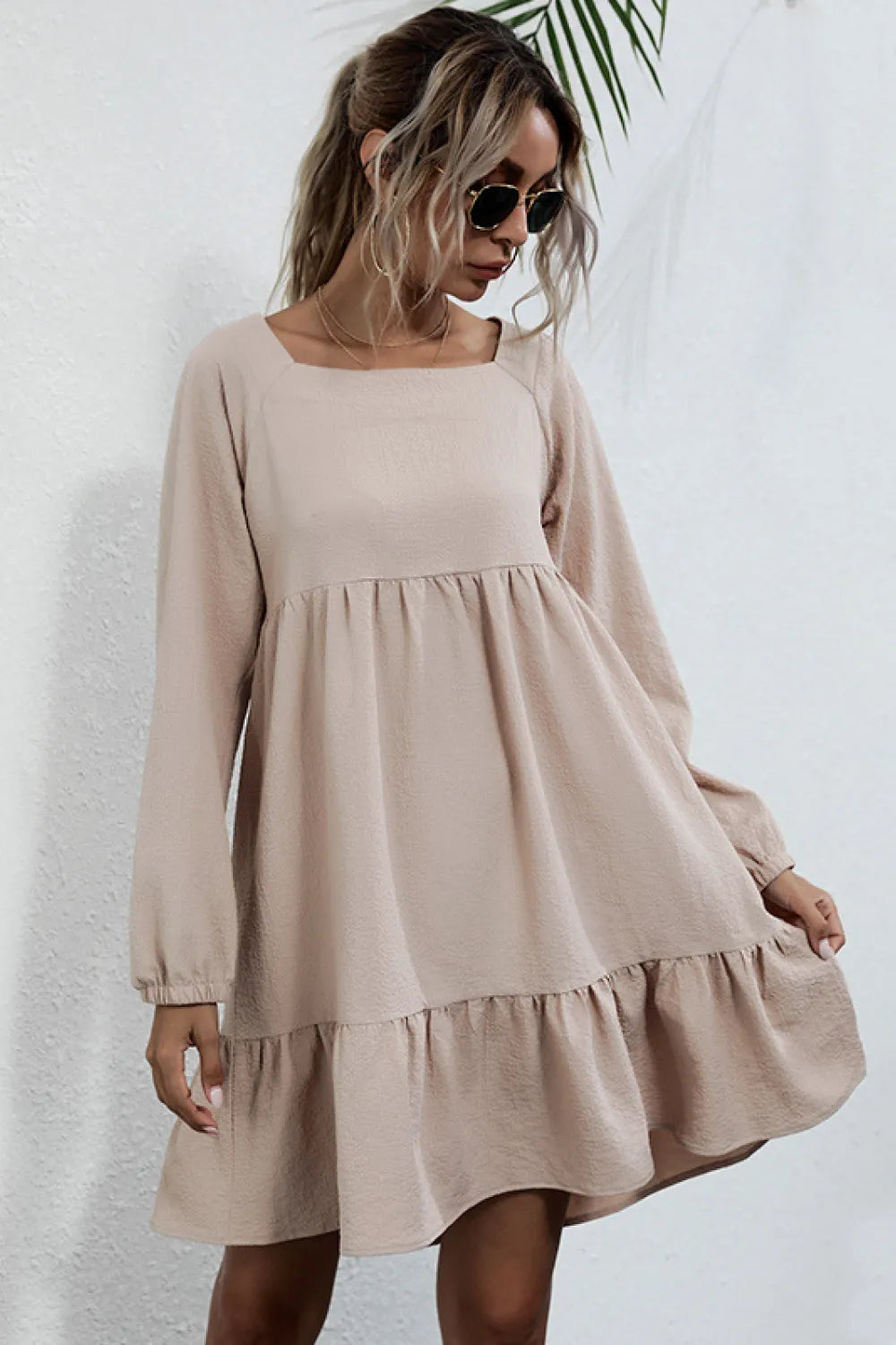 Knot Back Square Neck Dress