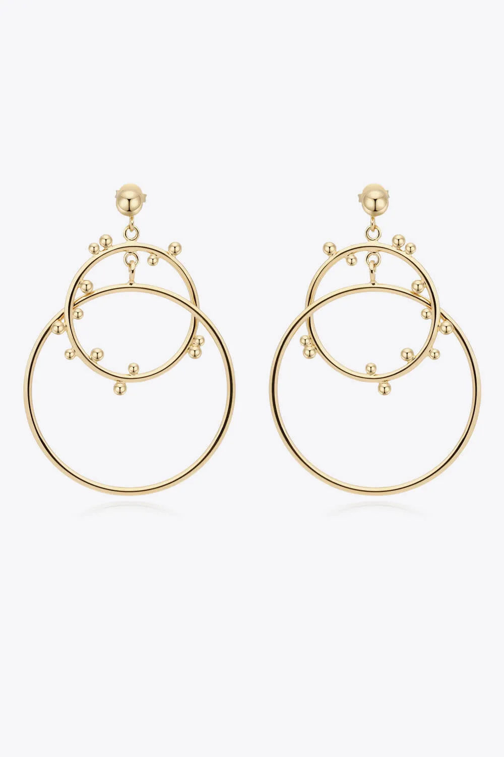 18K Gold-Plated Double Hoop Drop Earrings