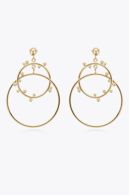 18K Gold-Plated Double Hoop Drop Earrings