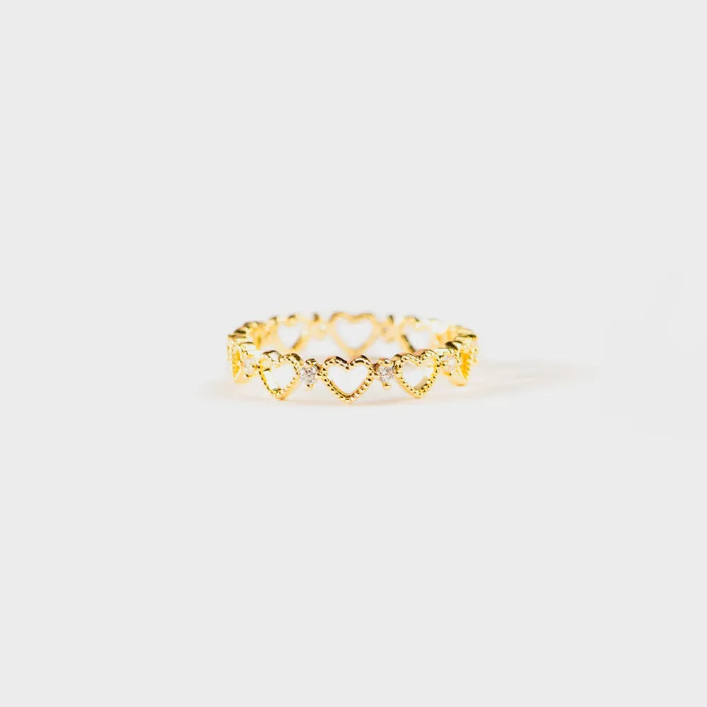 Heart Shape 18K Gold-Plated Ring