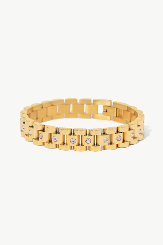 18K Gold-Plated Stainless Steel Zircon Bracelet