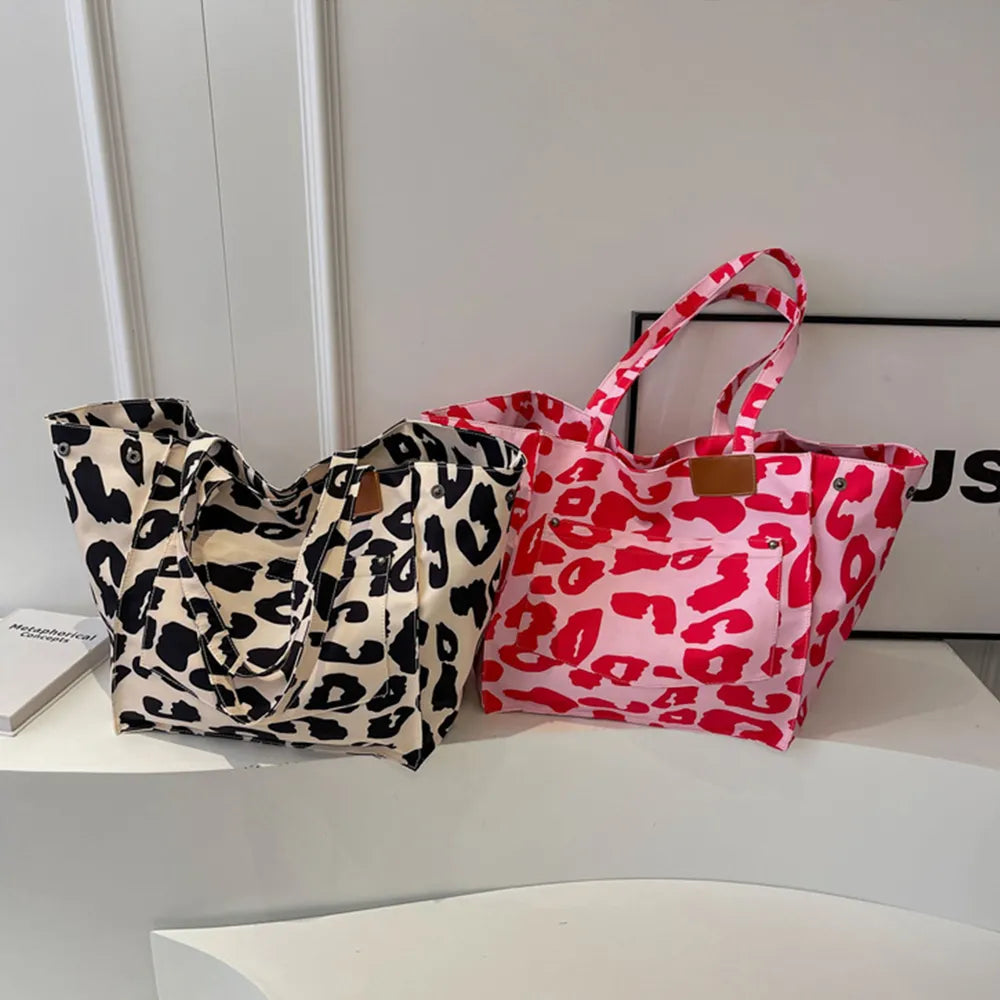 Animal Print Canvas Tote Bag