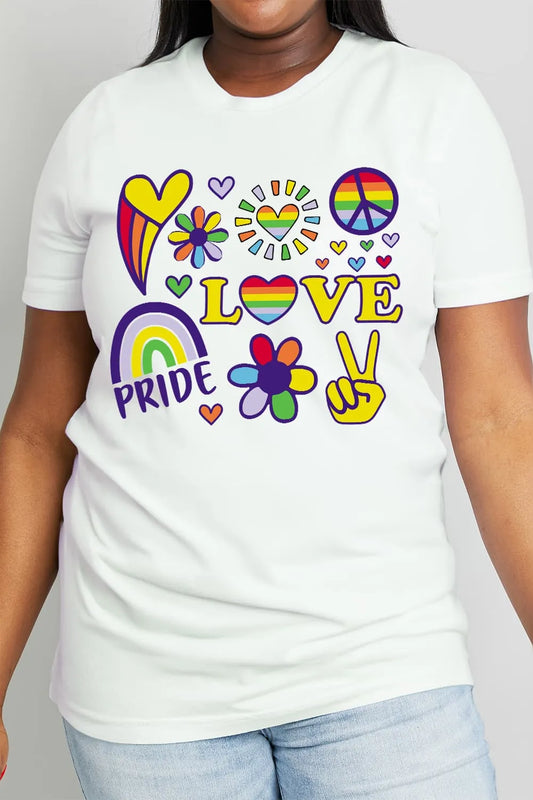 Simply Love Full Size LOVE PRIDE Graphic Cotton Tee