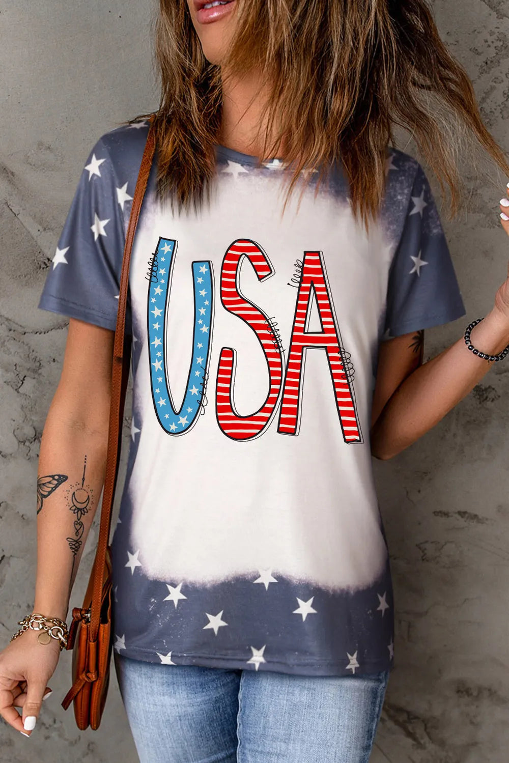 USA Round Neck Short Sleeve T-Shirt