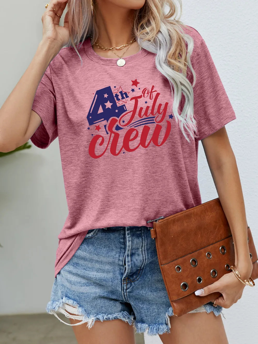 4th OF JULY グラフィック ラウンドネック Tシャツ