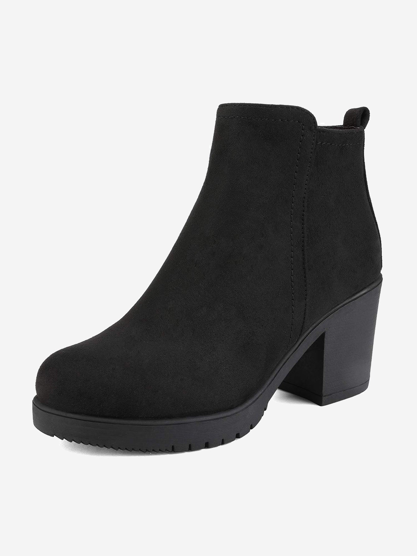 Women's Low Heel Chunky Ankle Boots Winter Shoes