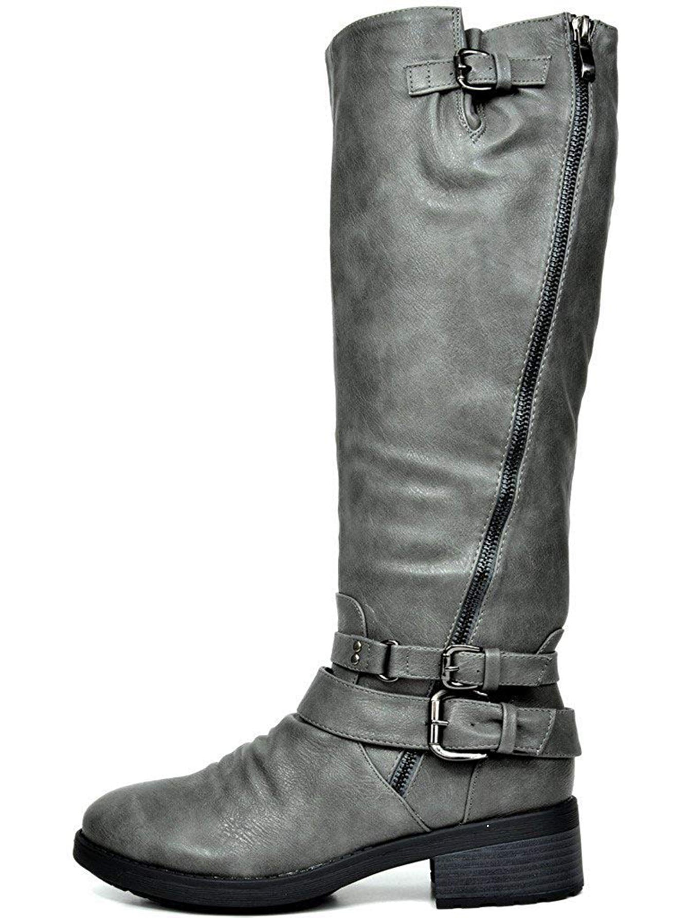 Women'S Camel Fur Lined Knee High Riding Boots Wide Calf