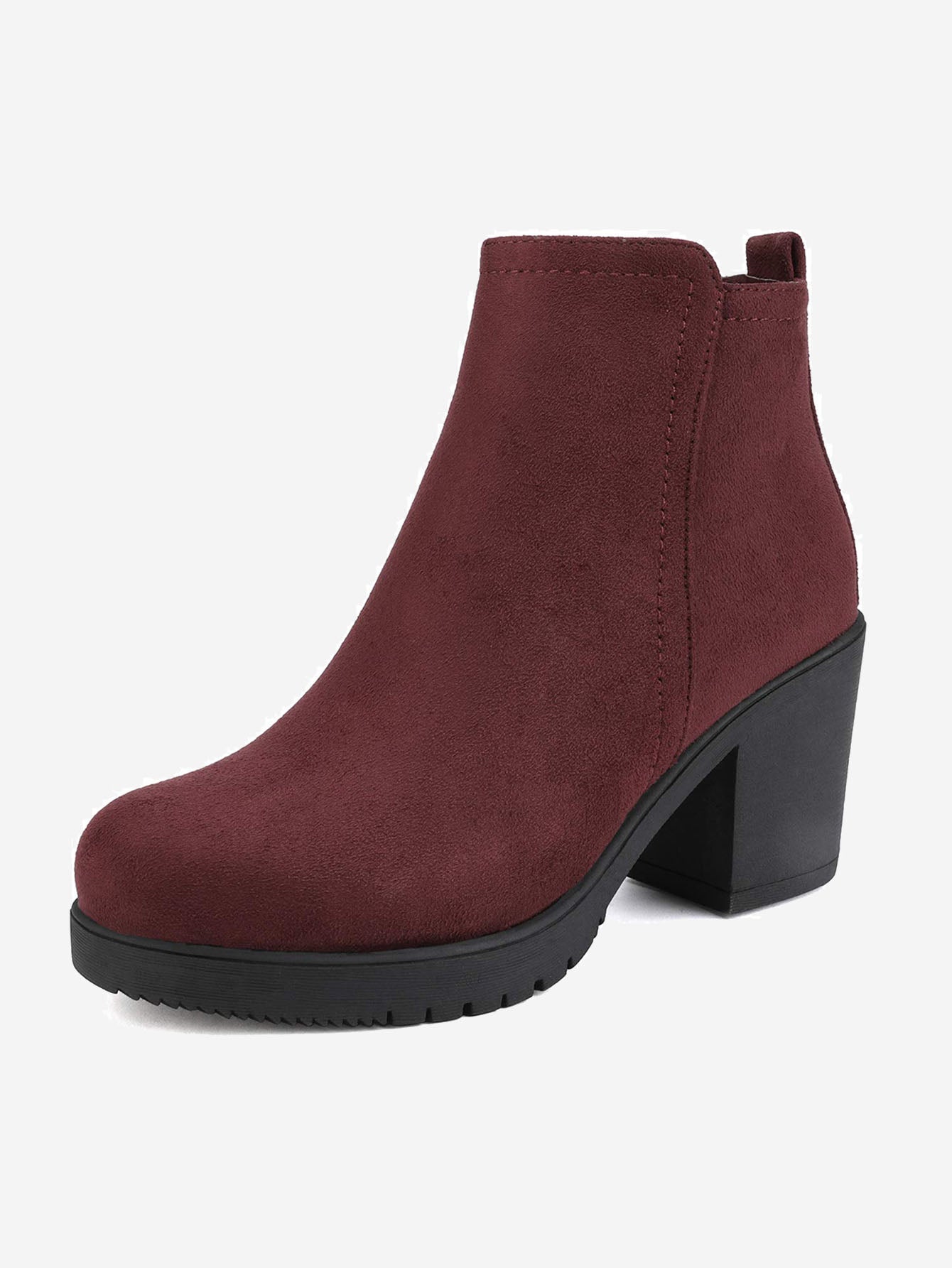 Women's Low Heel Chunky Ankle Boots Winter Shoes