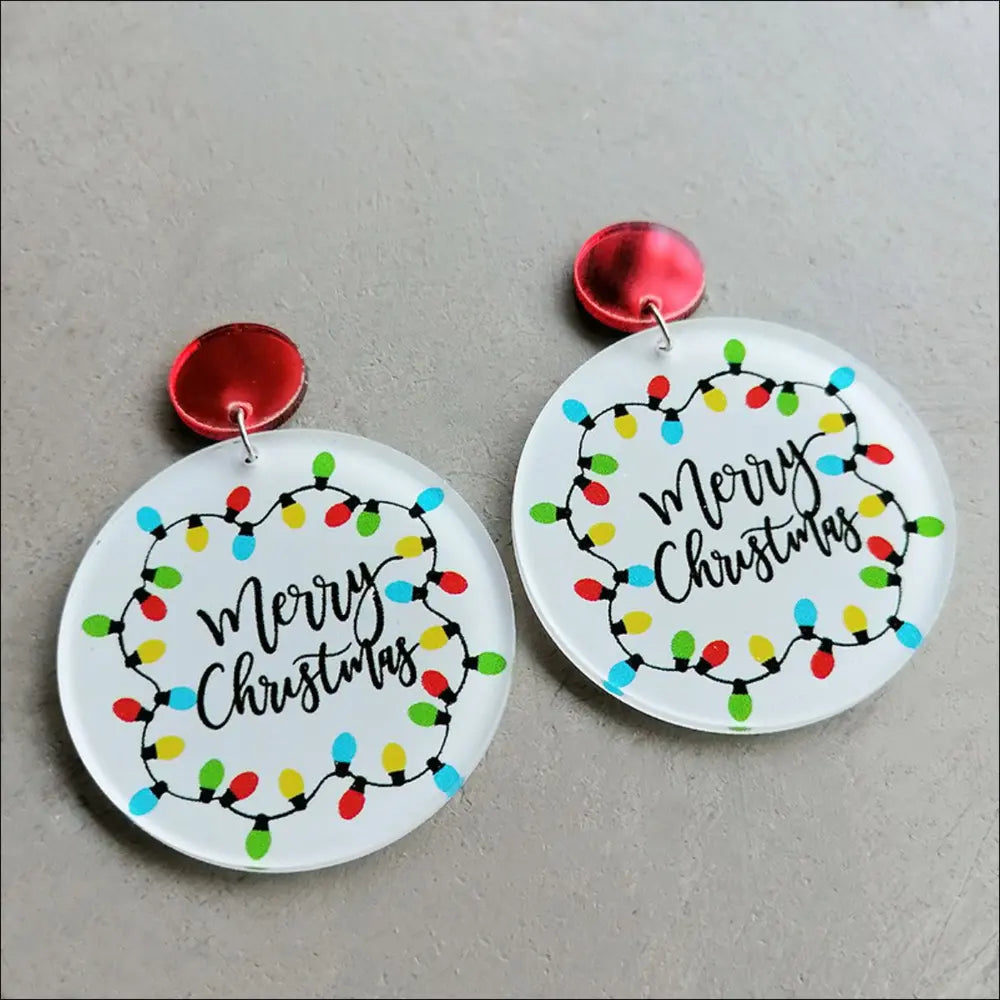 Christmas Themed Acrylic Dangle Earrings