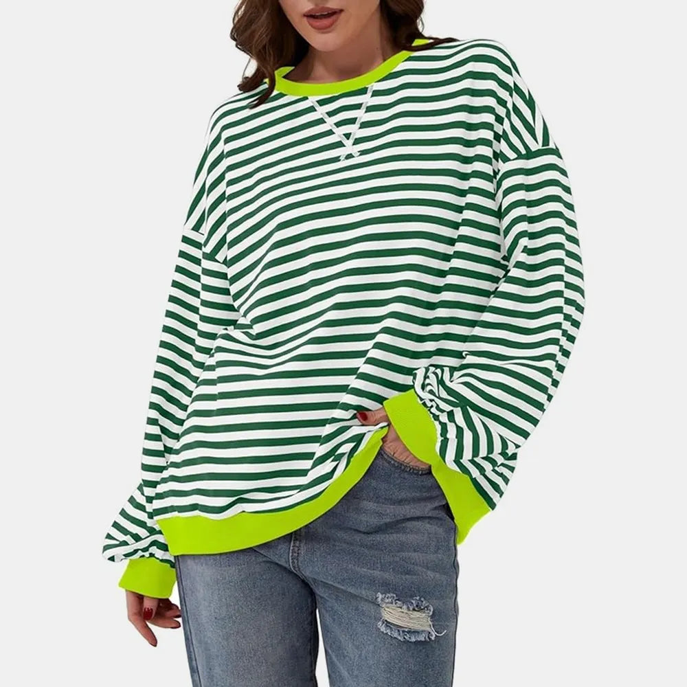 Striped Round Neck Long Sleeve T-Shirt