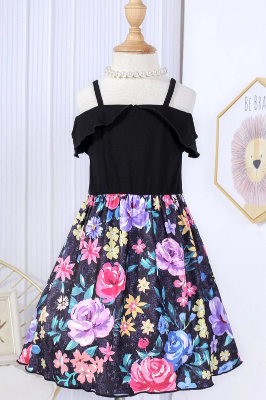 Floral Spaghetti Strap Layered Dress