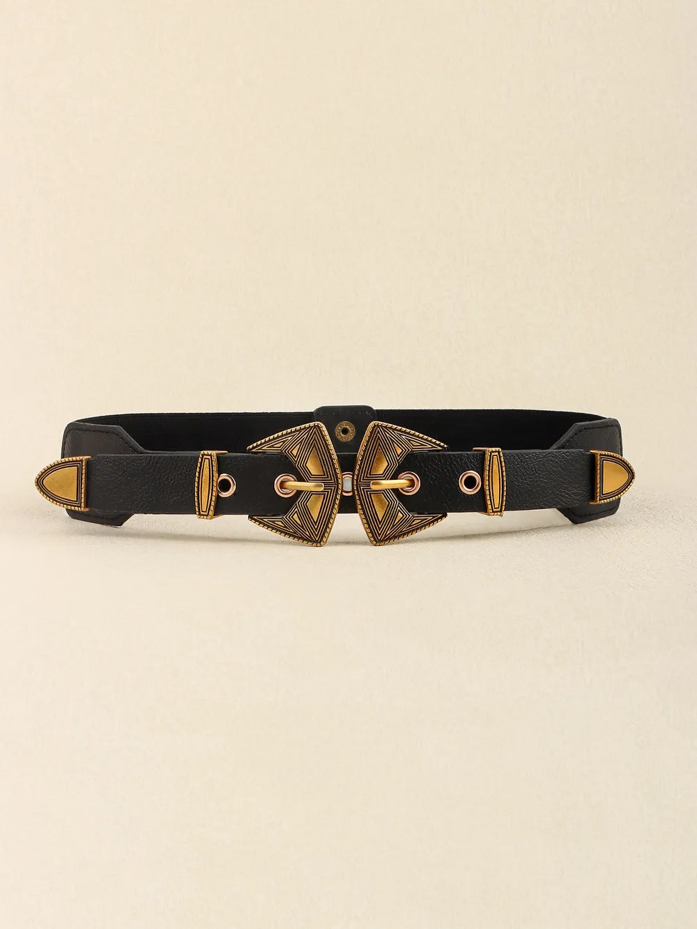 Double Buckle PU Leather Belt