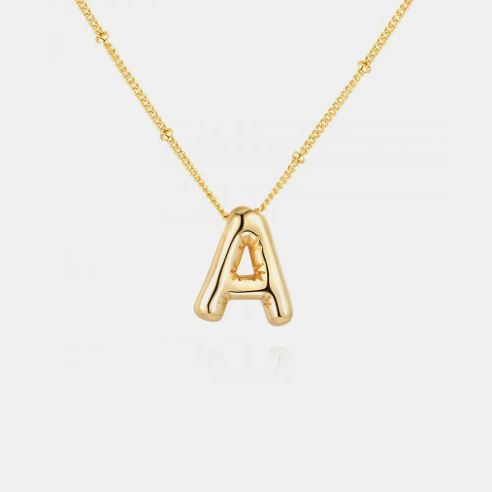 Gold-Plated Bubble Initial Necklace