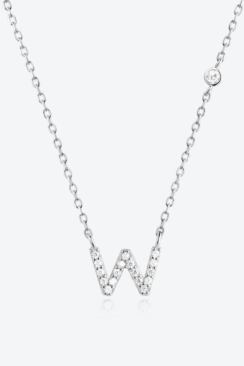 V To Z Zircon 925 Sterling Silver Necklace