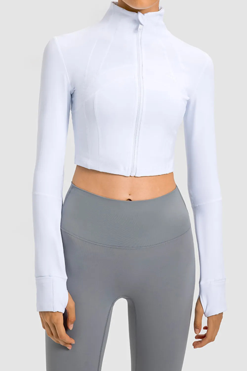 Zip Front Cropped Sports Jacket