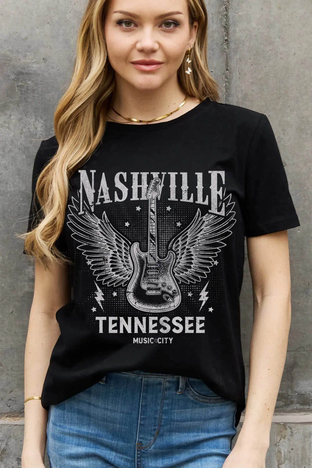 Simply Love Simply Love Full Size NASHVILLE TENNESSEE MUSIC CITY Graphic Cotton Tee