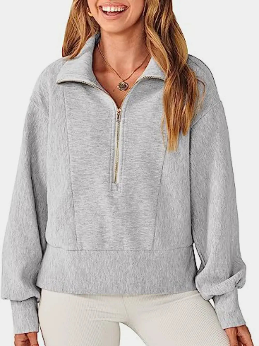 Half Zip Up Collared Sweatshirts