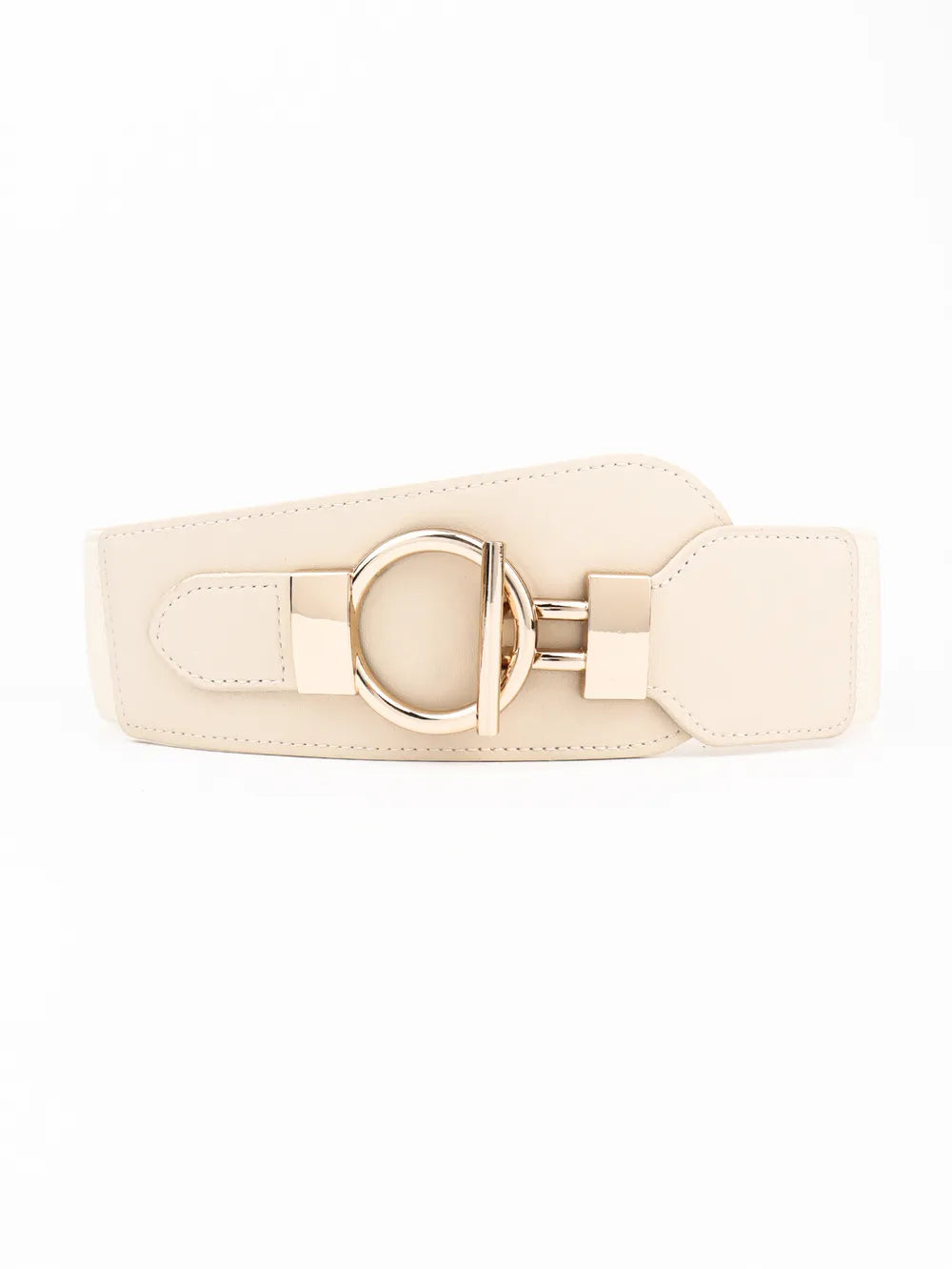 PU Elastic Wide Belt with Alloy Buckle