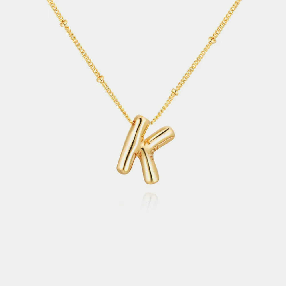 Gold-Plated Bubble Initial Necklace