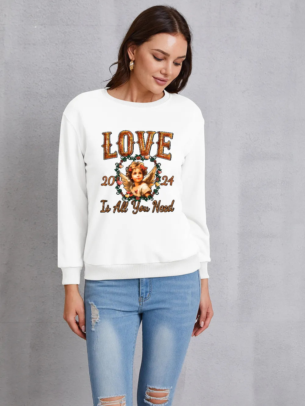 LOVE IS ALL YOU NEED Round Neck Sweatshirt