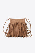 Adored PU Leather Crossbody Bag with Fringe