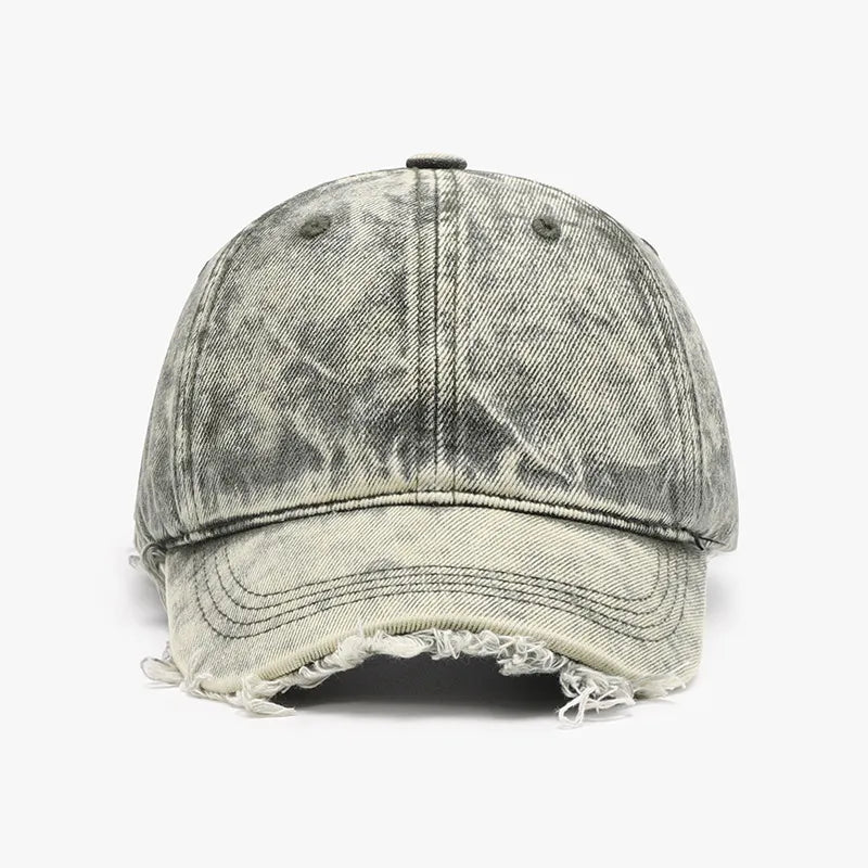 Raw Hem Adjustable Cotton Baseball Cap