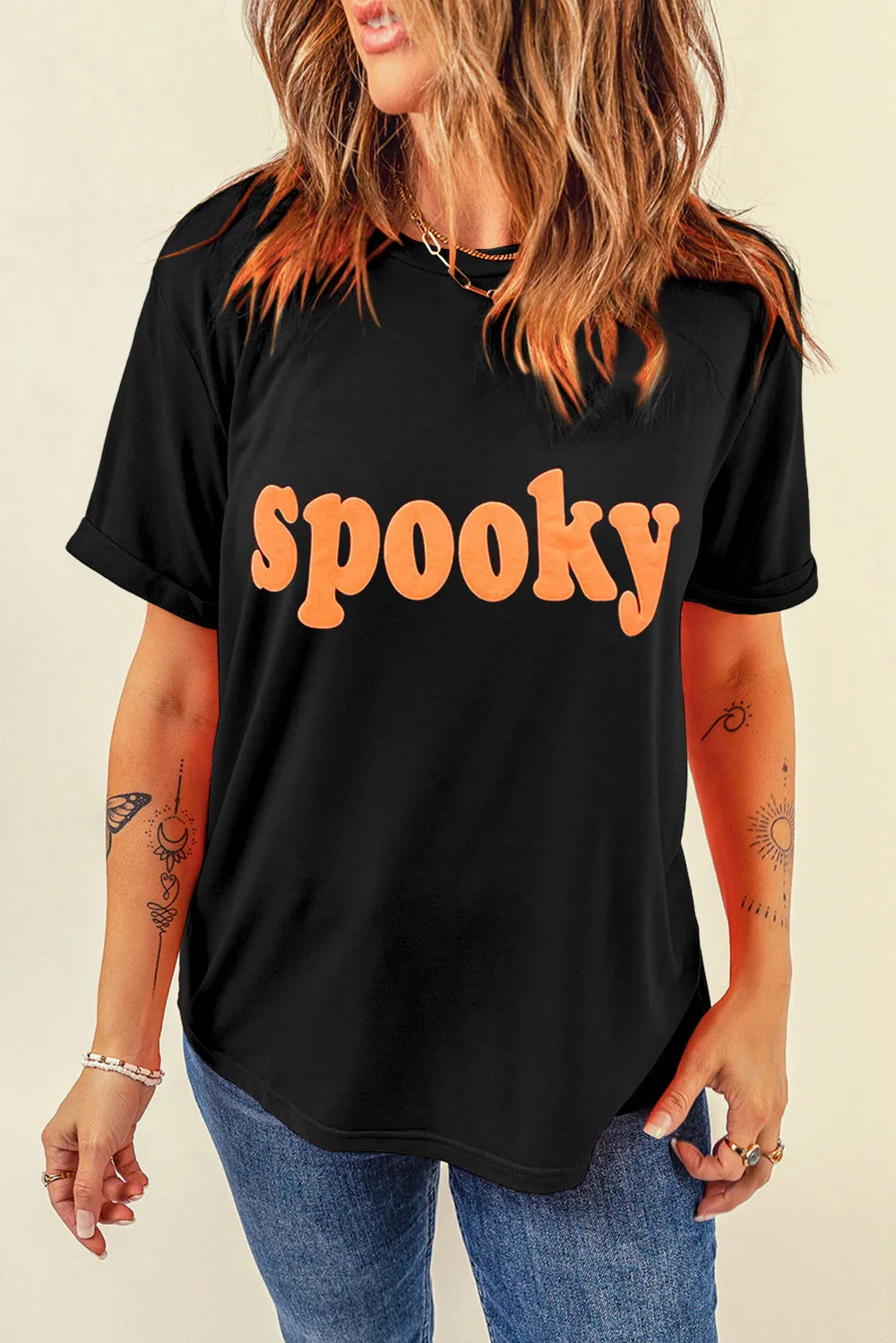 SPOOKY ラウンドネック 半袖 Tシャツ