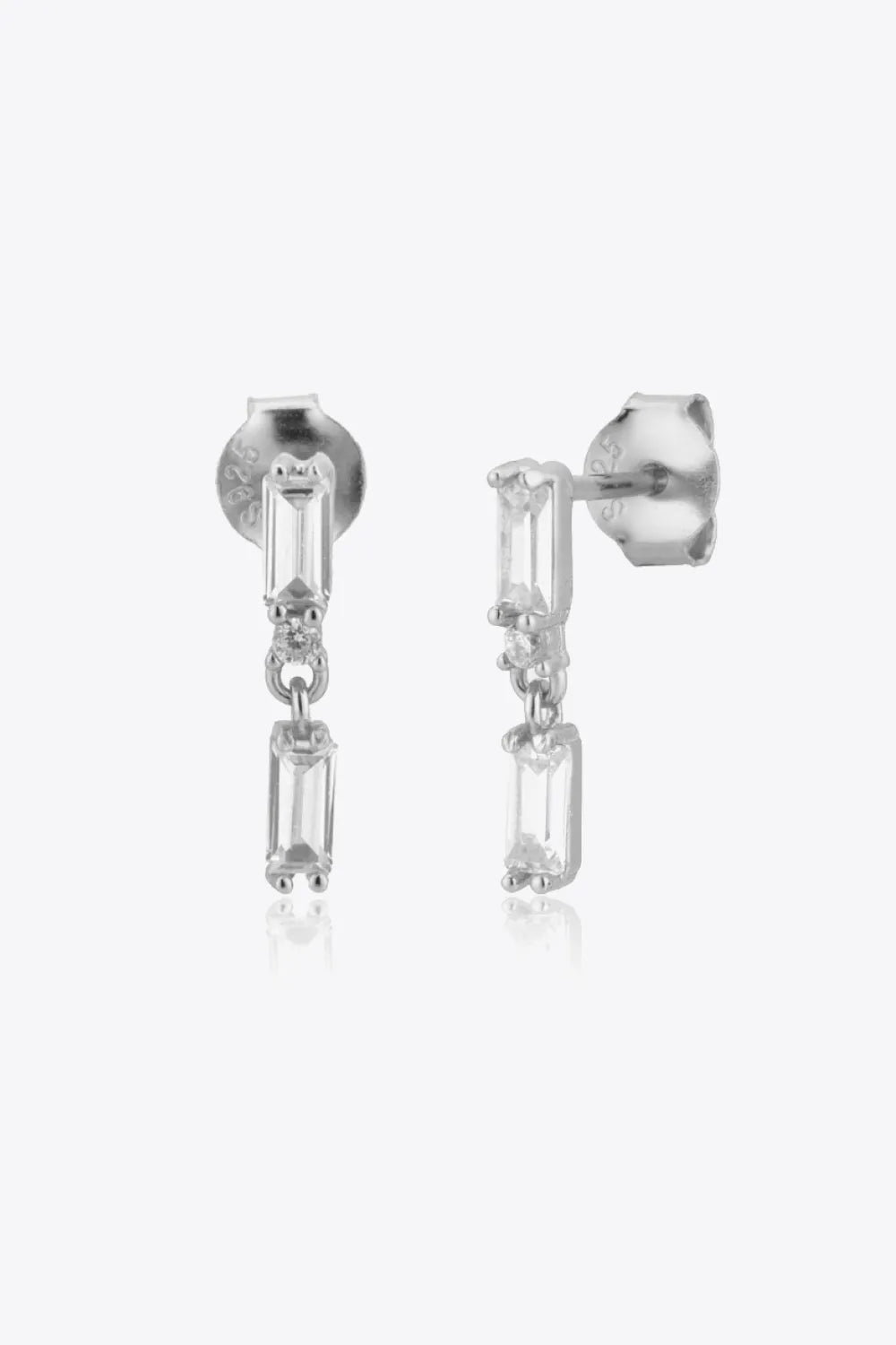 Zircon 925 Sterling Silver Drop Earrings