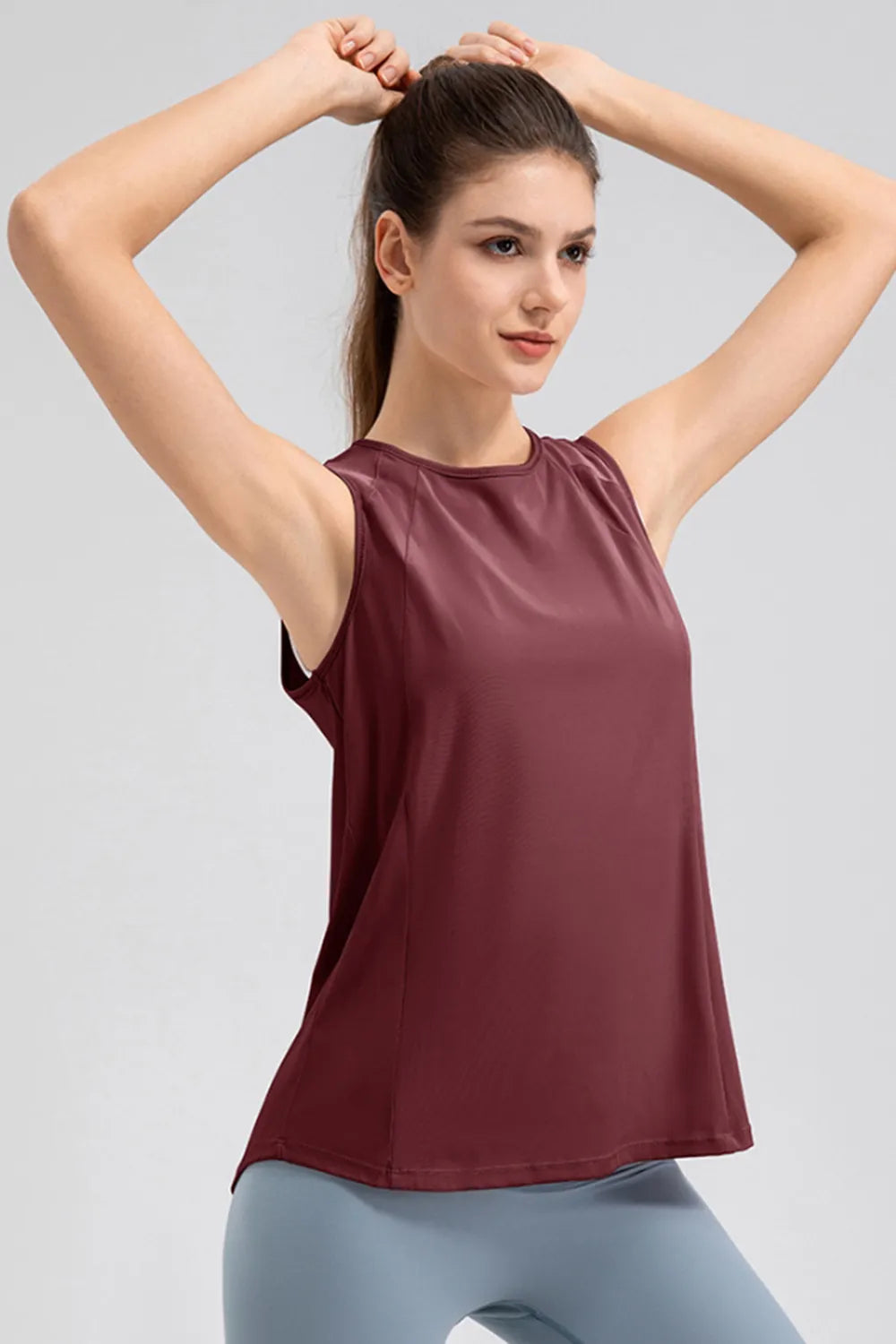 Round Neck Wide strap Active Tank