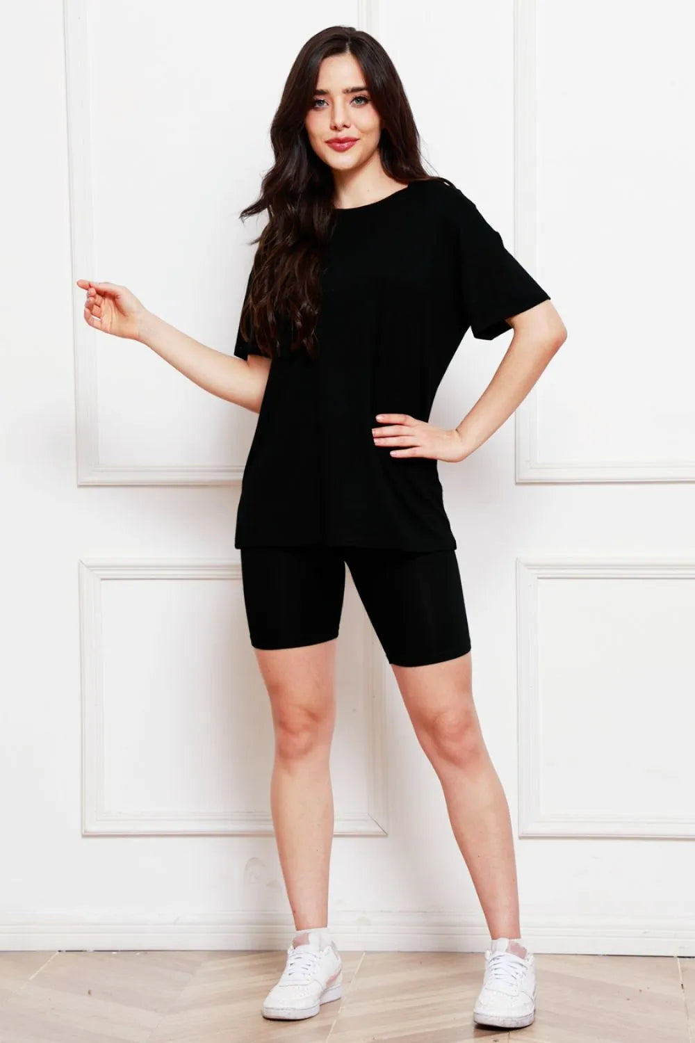 Round Neck Short Sleeve T-Shirt and Shorts Set